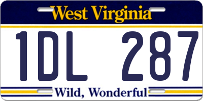 WV license plate 1DL287