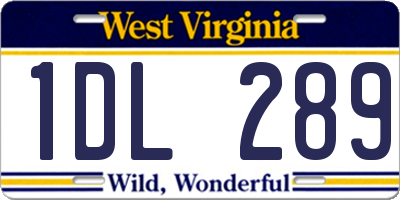 WV license plate 1DL289