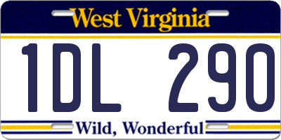 WV license plate 1DL290