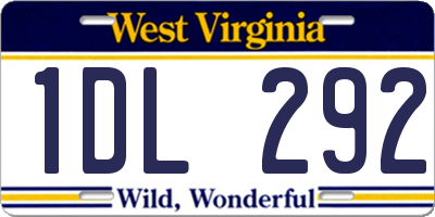 WV license plate 1DL292