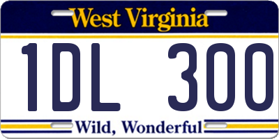 WV license plate 1DL300