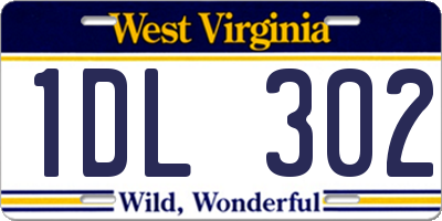 WV license plate 1DL302