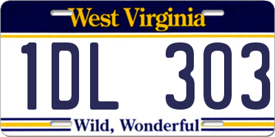 WV license plate 1DL303