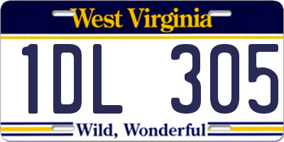 WV license plate 1DL305