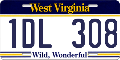 WV license plate 1DL308