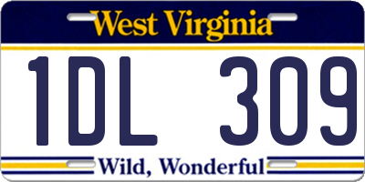 WV license plate 1DL309
