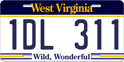 WV license plate 1DL311