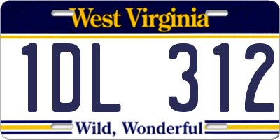 WV license plate 1DL312