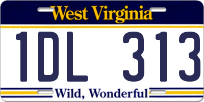 WV license plate 1DL313
