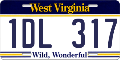 WV license plate 1DL317