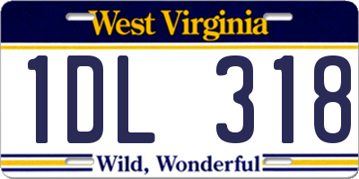 WV license plate 1DL318
