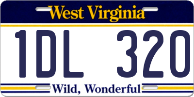 WV license plate 1DL320