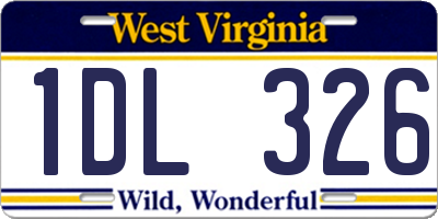 WV license plate 1DL326