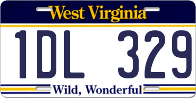 WV license plate 1DL329