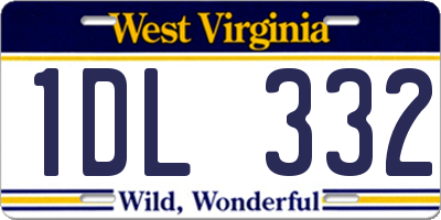 WV license plate 1DL332