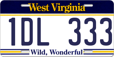 WV license plate 1DL333