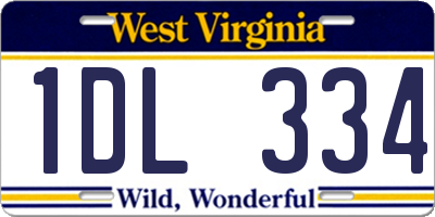 WV license plate 1DL334