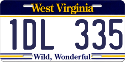WV license plate 1DL335