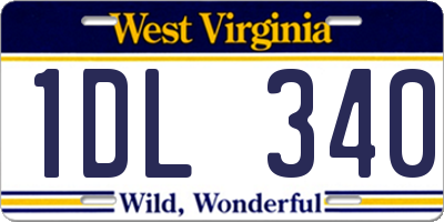 WV license plate 1DL340