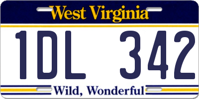 WV license plate 1DL342