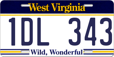 WV license plate 1DL343