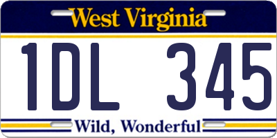 WV license plate 1DL345