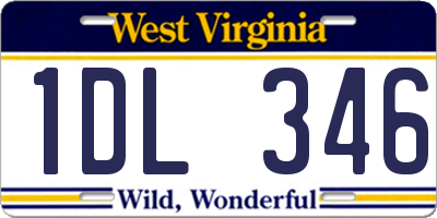 WV license plate 1DL346