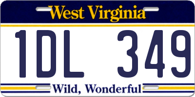 WV license plate 1DL349
