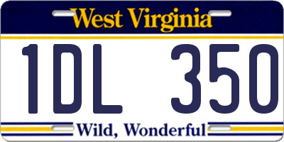WV license plate 1DL350