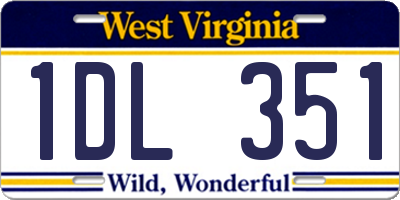 WV license plate 1DL351