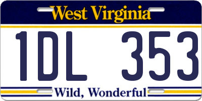 WV license plate 1DL353