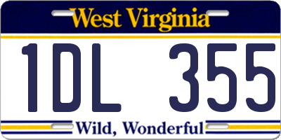 WV license plate 1DL355