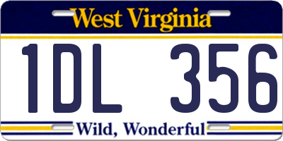WV license plate 1DL356