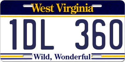 WV license plate 1DL360