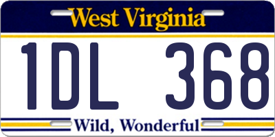 WV license plate 1DL368