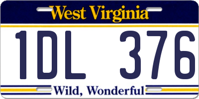 WV license plate 1DL376