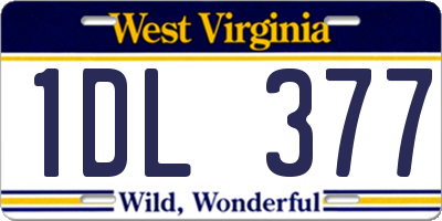 WV license plate 1DL377