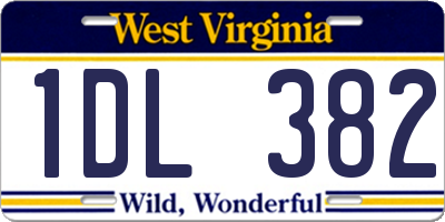 WV license plate 1DL382