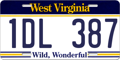 WV license plate 1DL387