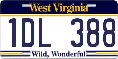 WV license plate 1DL388