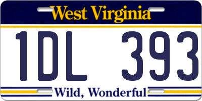 WV license plate 1DL393