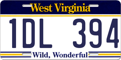 WV license plate 1DL394