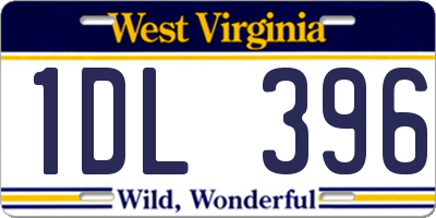 WV license plate 1DL396
