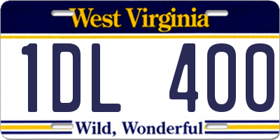 WV license plate 1DL400