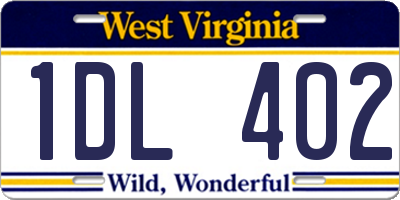 WV license plate 1DL402