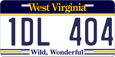 WV license plate 1DL404