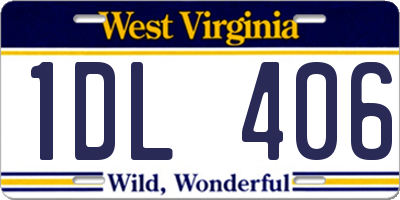 WV license plate 1DL406