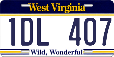 WV license plate 1DL407