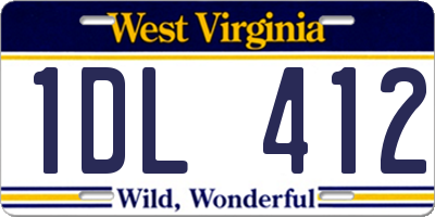 WV license plate 1DL412