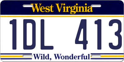 WV license plate 1DL413